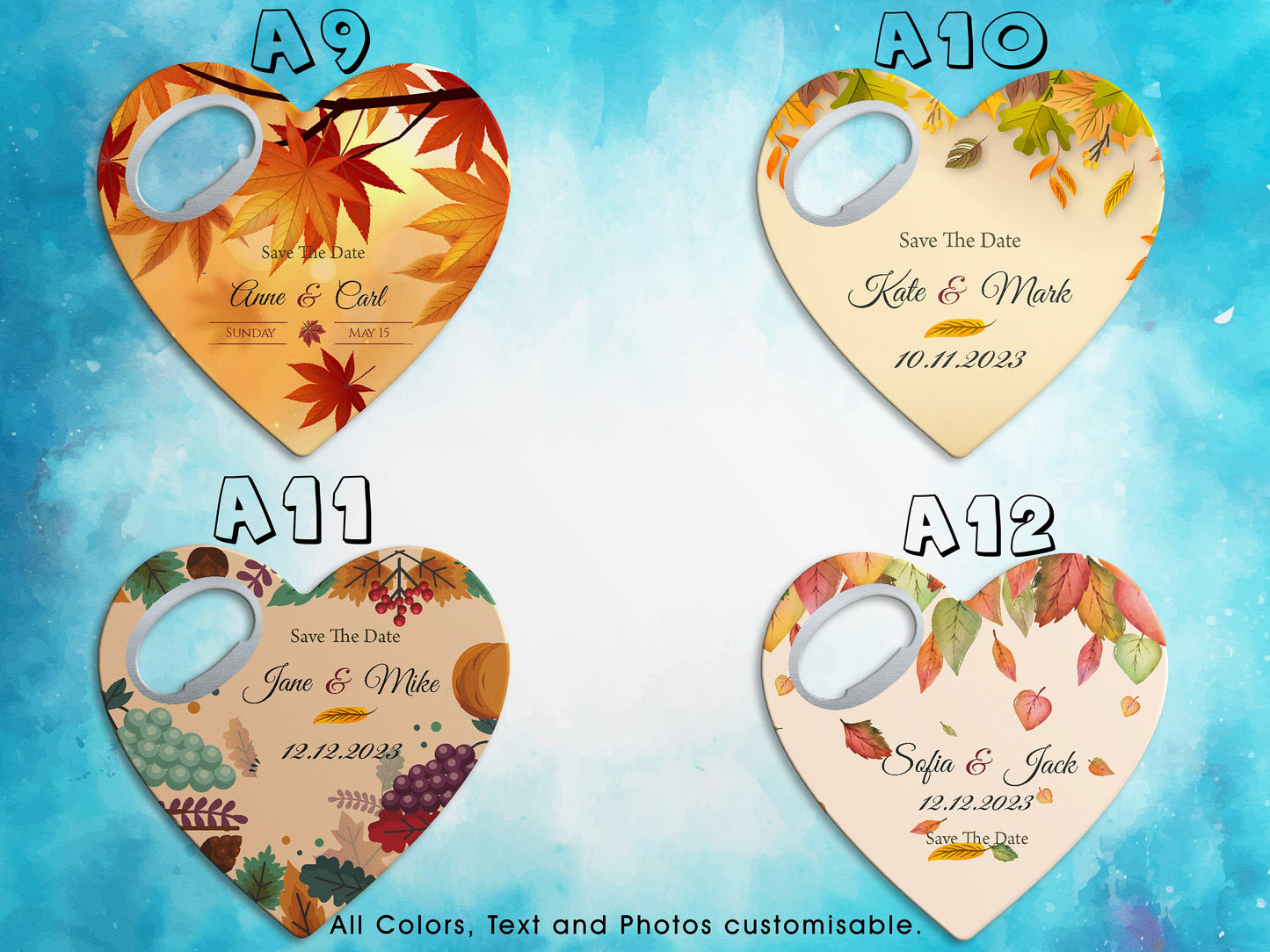 Fall Wedding Favors: Heart Bottle Opener Magnet, Personalized Keepsake - Image 4