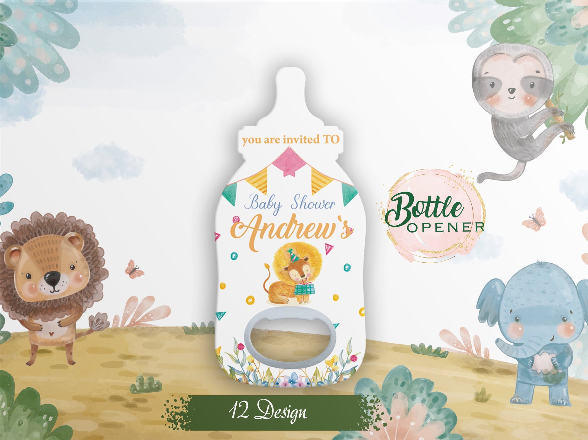 Personalized Baby Feeder Bottle Opener Magnet: Baby Shower Favor - Image 1