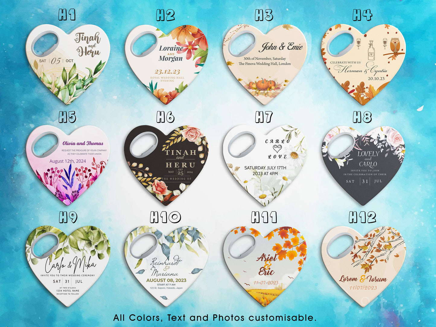 Personalized Heart Bottle Opener Magnet: Wedding Bridal Shower Favors - Image 3