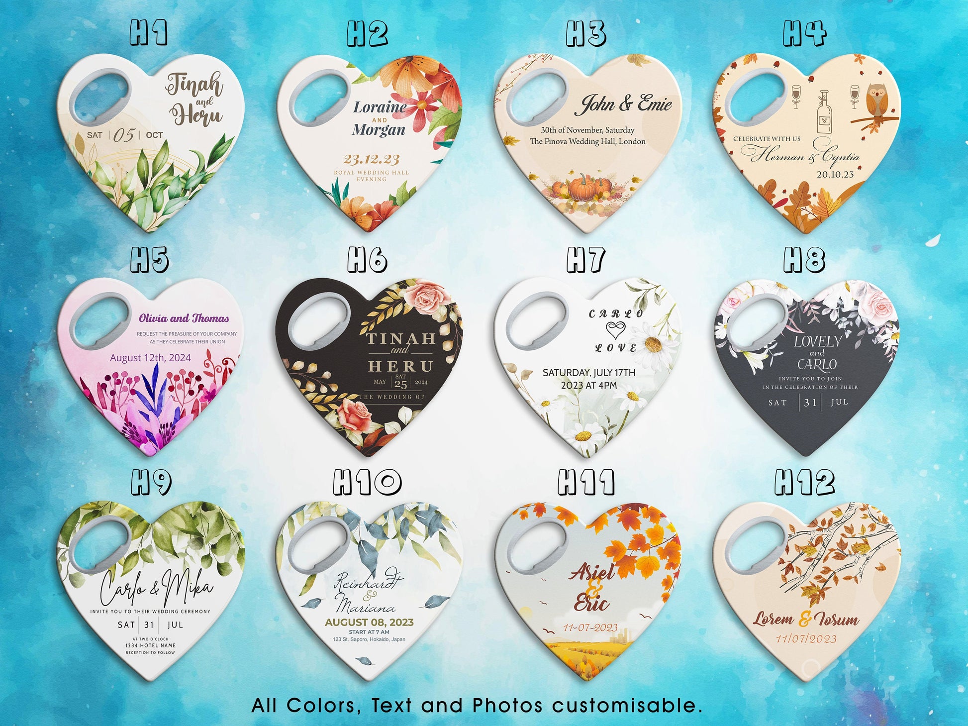 Custom Heart Wedding Favor: Bottle Opener Magnet, Save The Date - Image 2