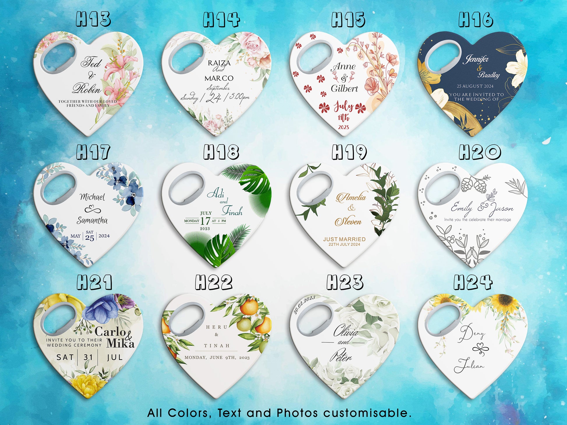 Personalized Heart Bottle Opener Magnet: Wedding Bridal Shower Favors - Image 5