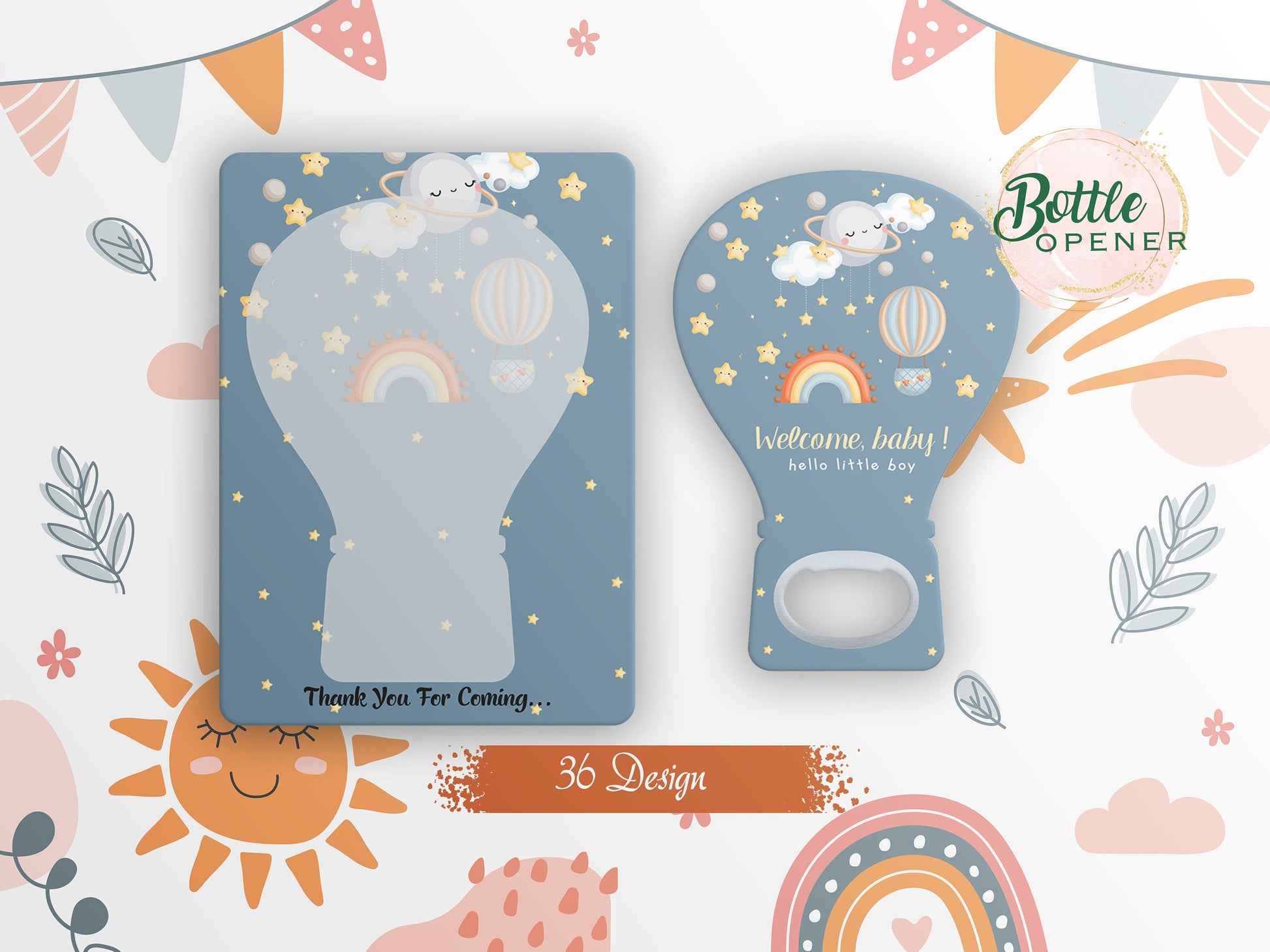 Personalized Unicorn Bottle Opener Magnet: Baby Shower Favor - Image 1