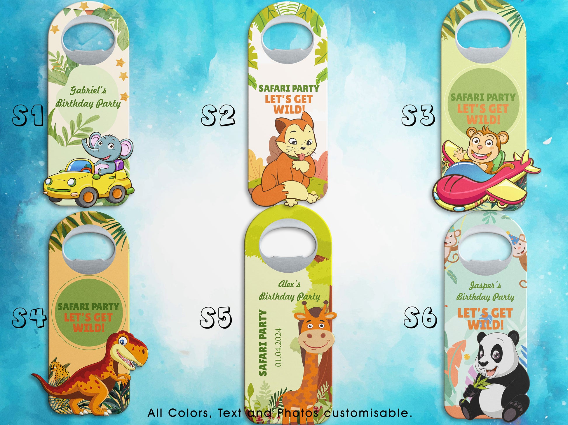 Safari Theme Bottle Opener Magnet: Personalized Baby Shower Favors - Image 2