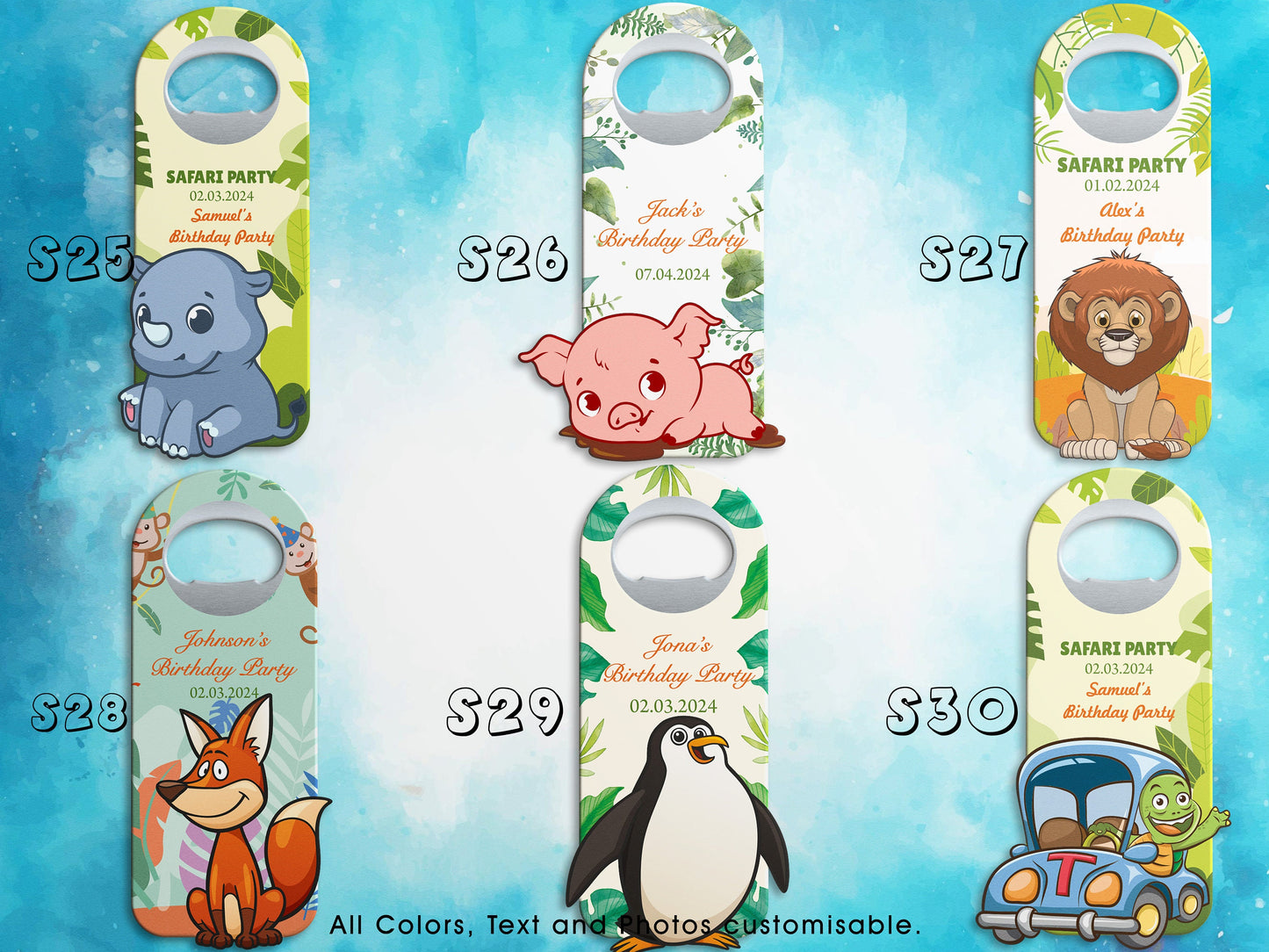 Safari Theme Bottle Opener Magnet: Personalized Baby Shower Favors - Image 6