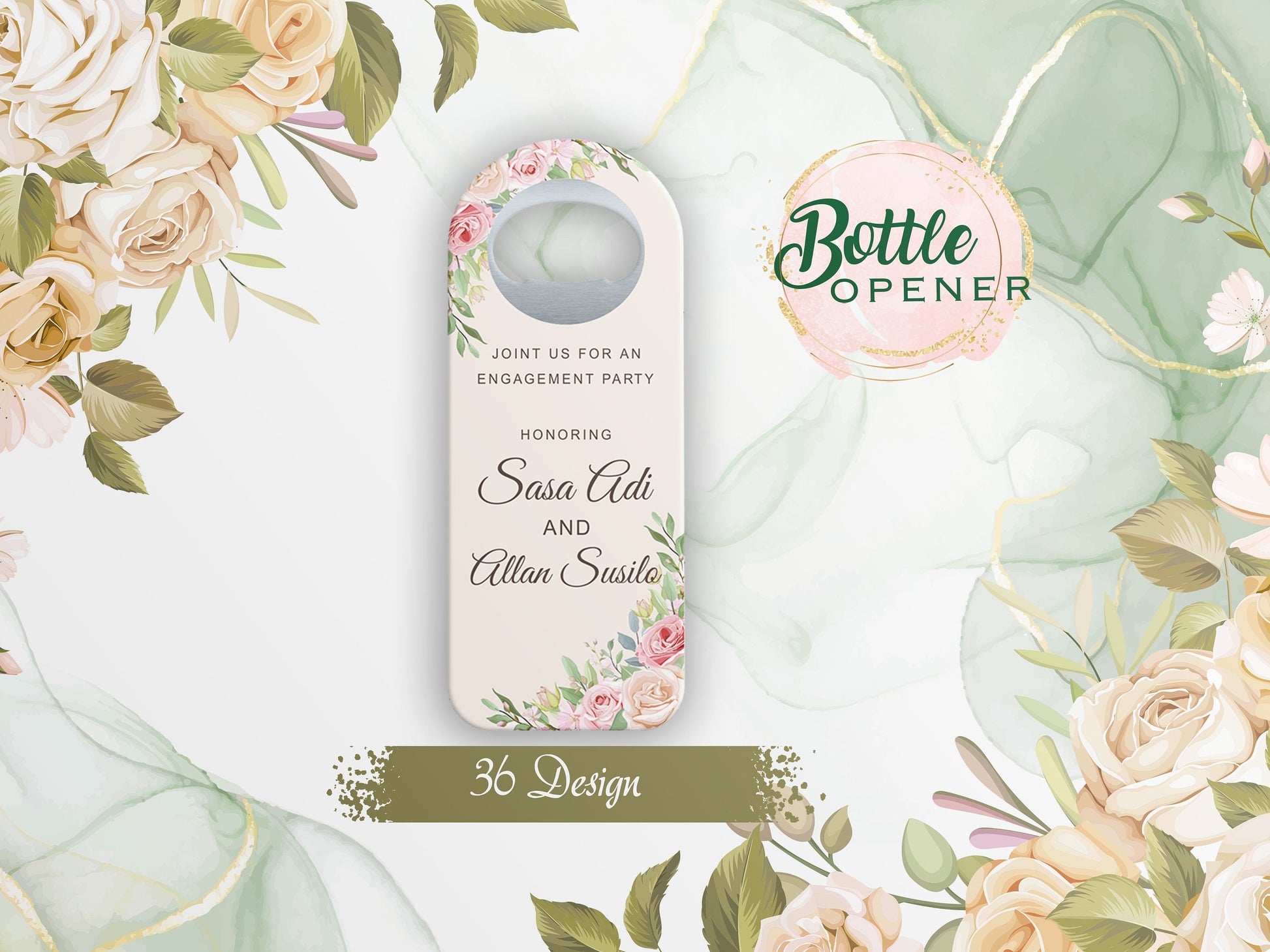 Personalized Wedding Bottle Opener Magnet Favors: Custom Keepsakes - Image 1