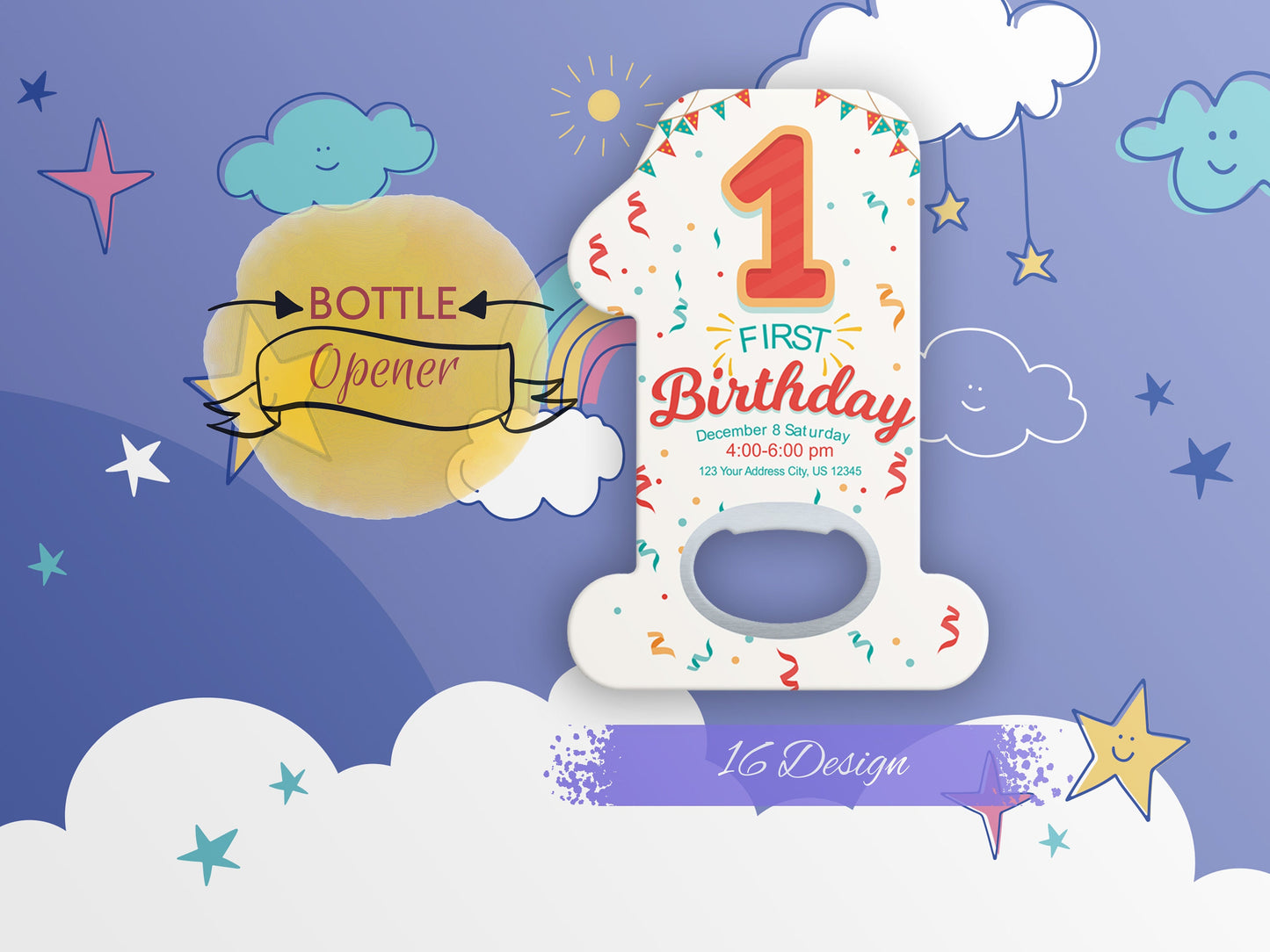Custom Baby Shower Magnet Favors: Bottle Opener Souvenir - Image 1