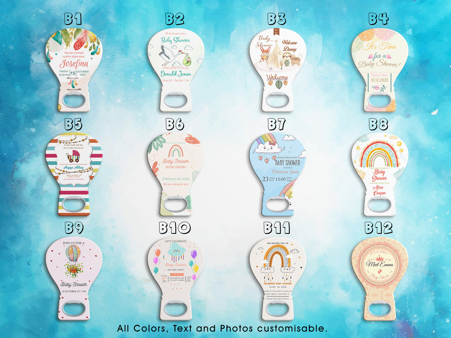 Personalized Baby Shower Bottle Opener Magnet Favors - Image 2
