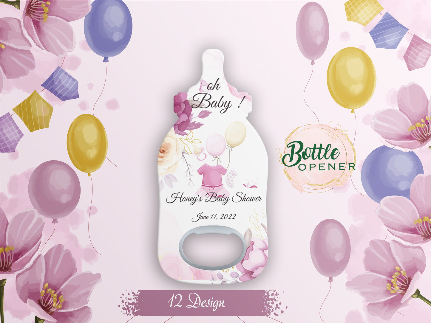 Personalized Baby Shower Magnet Bottle Opener Favors - Image 1