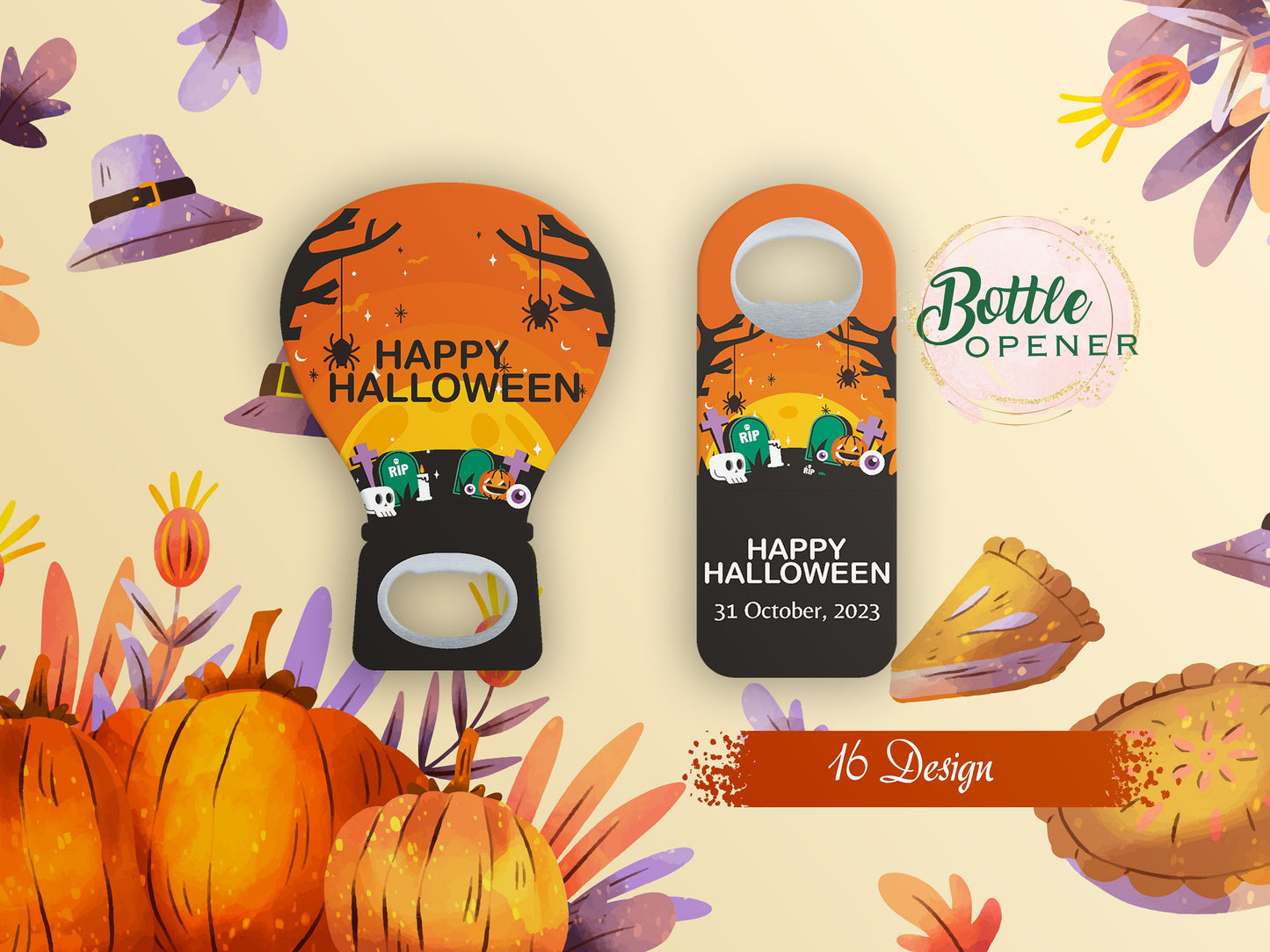 Personalized Halloween Magnetic Bottle Openers - A Hauntingly Fun Addition to Your Party! - Image 1