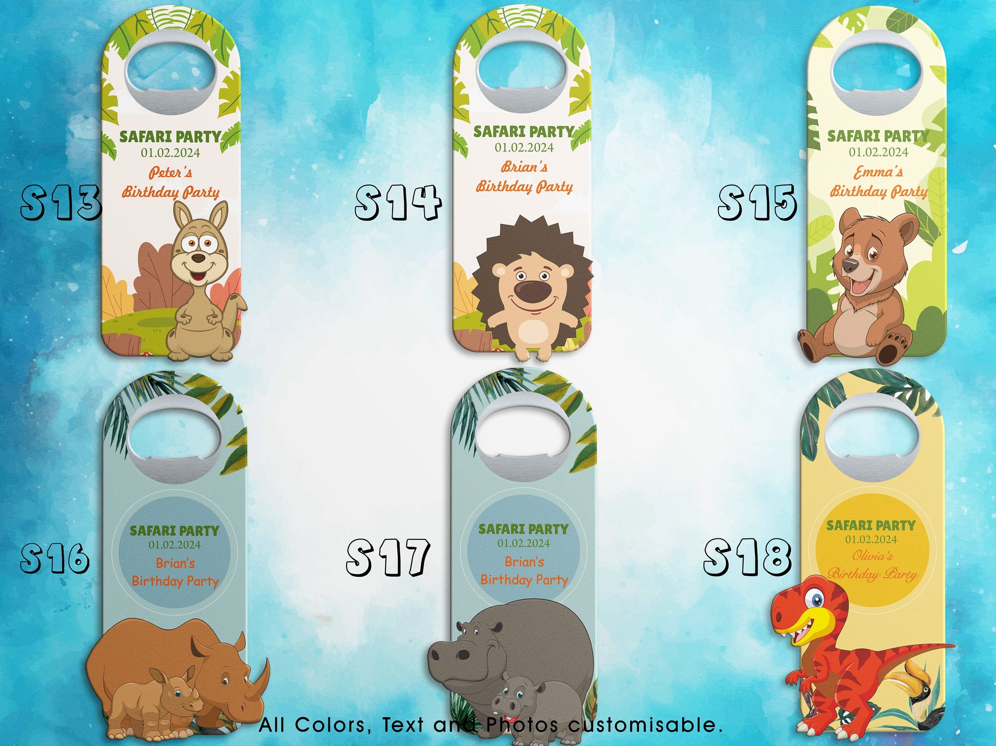 Safari Theme Bottle Opener Magnet: Personalized Baby Shower Favors - Image 4