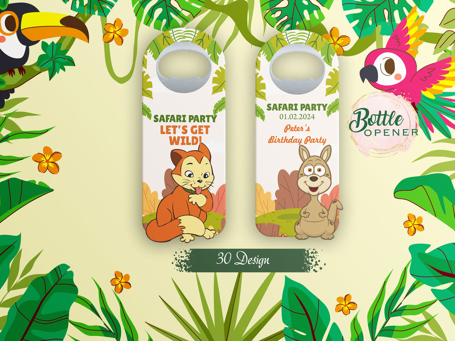 Safari Theme Magnet Favors: Custom Baby Shower, Birthday Party - Image 2