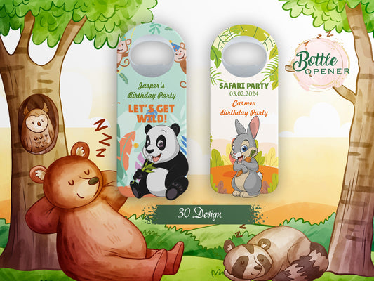 Safari Baby Shower Favors: Custom Bottle Opener Magnets - Image 1