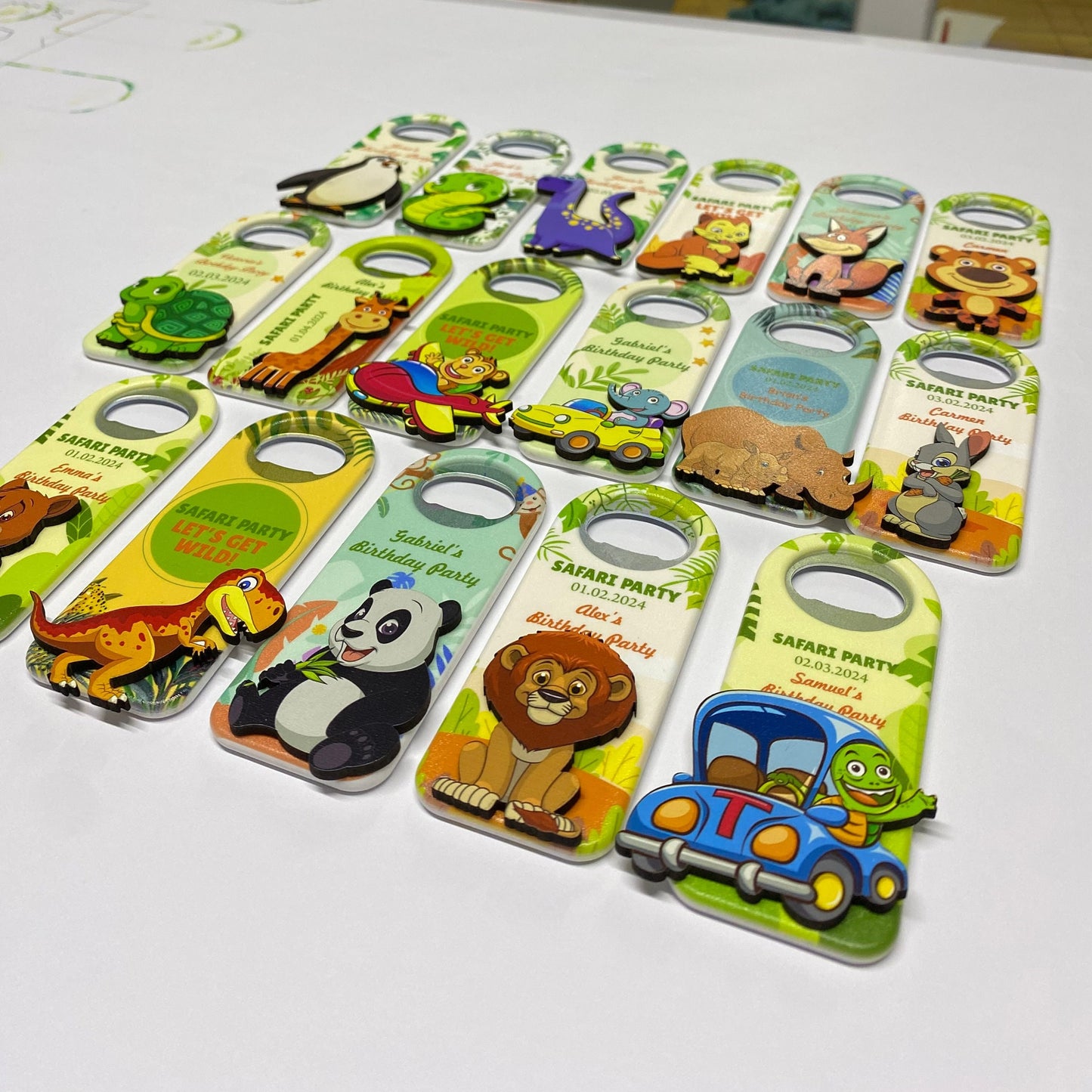 Safari Baby Shower Favors: Personalized Magnet Bottle Opener - Image 7