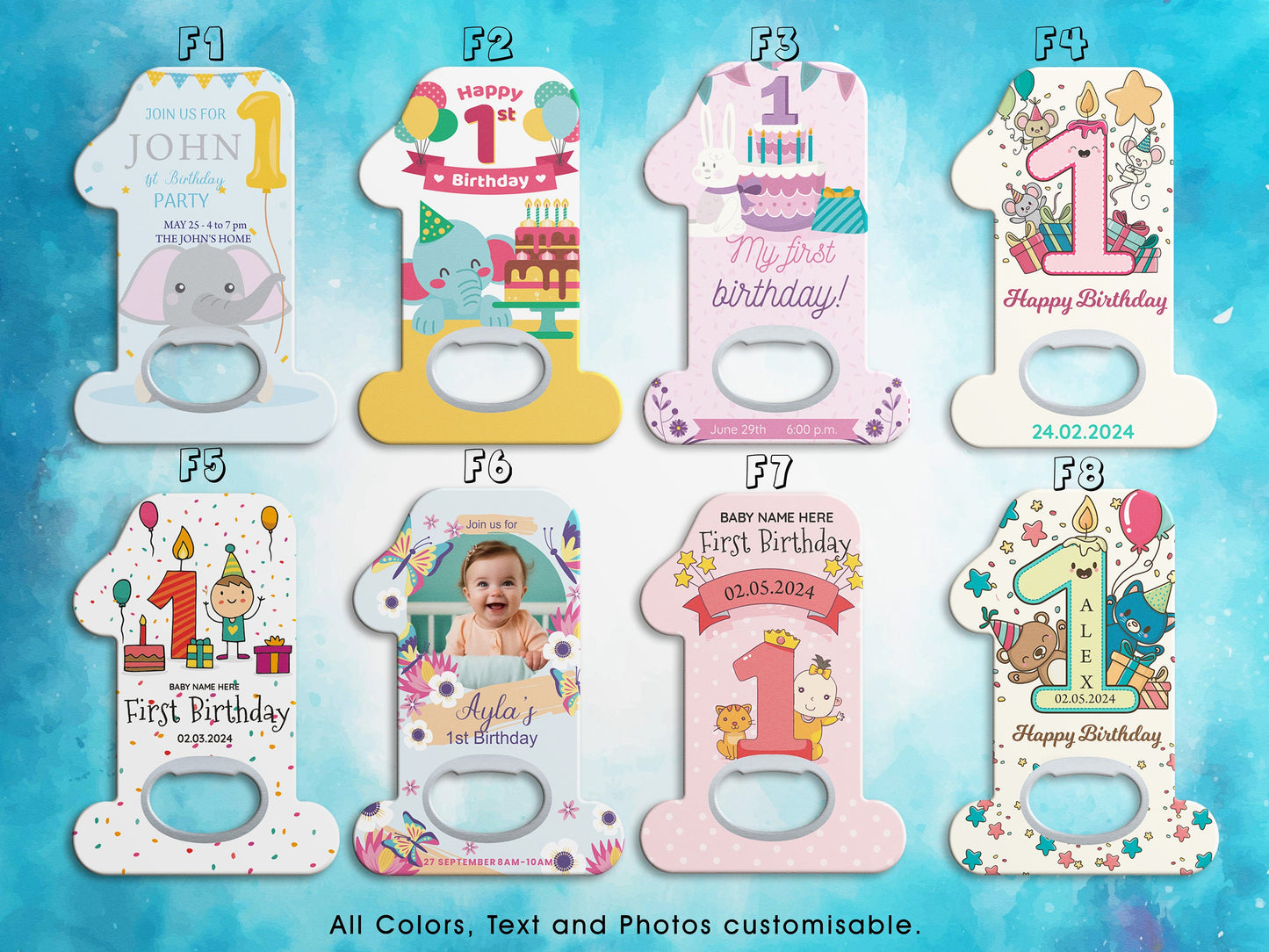 Customizable 1st Birthday Bottle Opener Magnet: Baby Shower Favor - Image 3