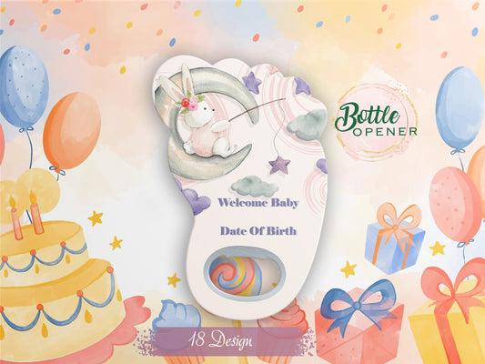 Personalized Footprint Magnet Bottle Opener: Baby Shower Favors - Image 1