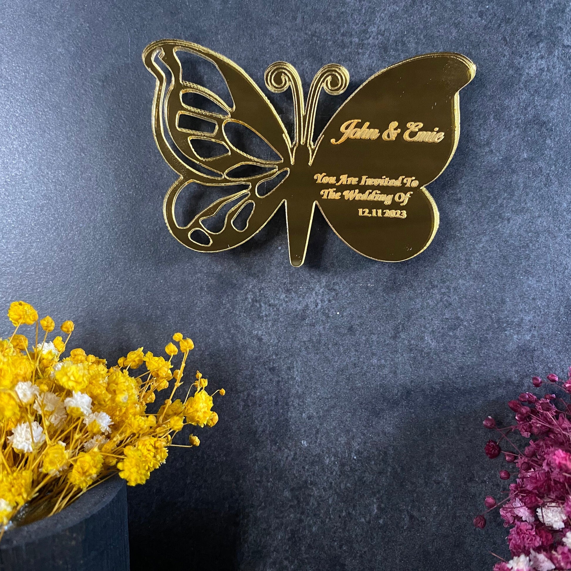 Personalized Heart Wedding Magnet, Plexiglass Anniversary Favor - Image 2