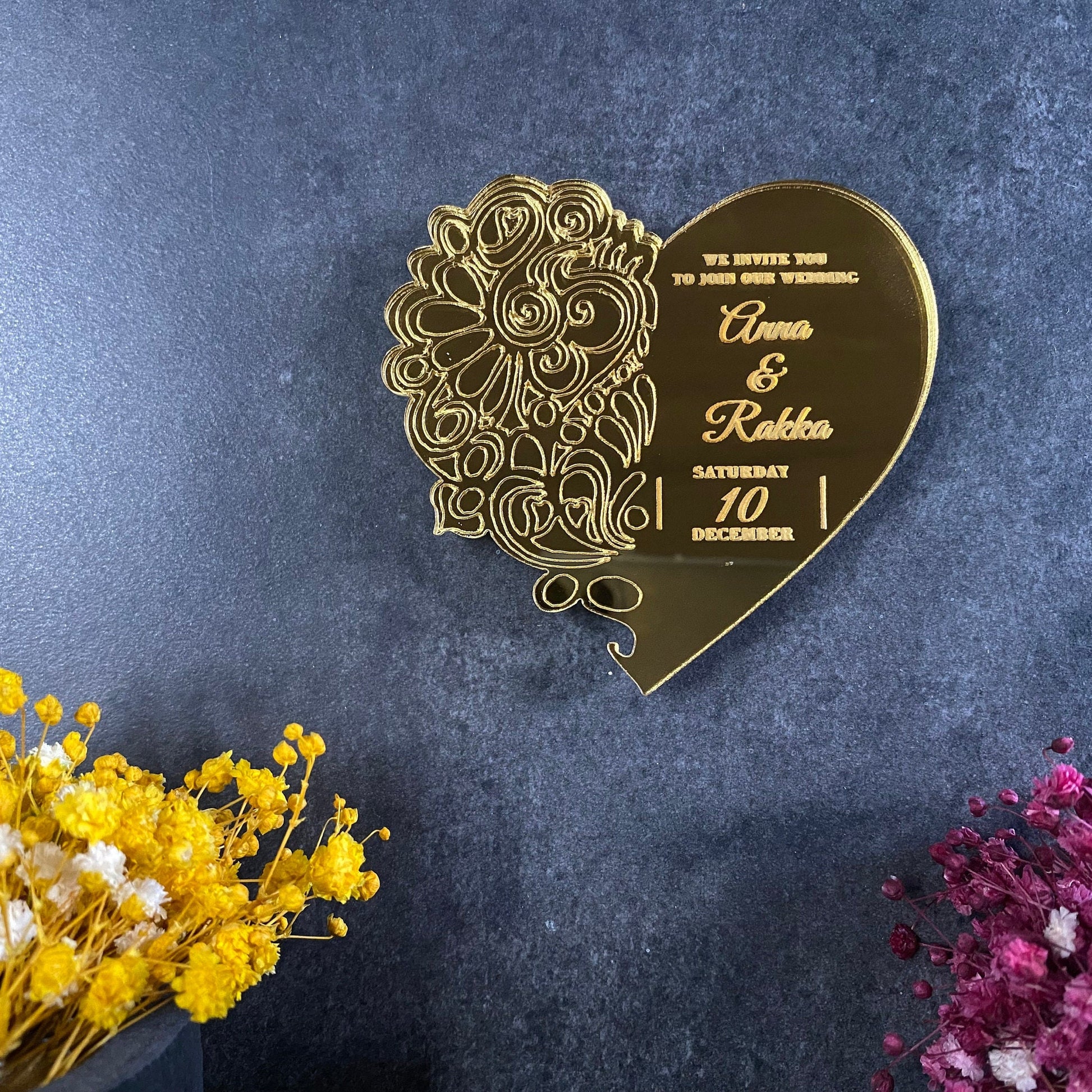 Personalized Heart Wedding Magnet, Plexiglass Anniversary Favor - Image 7