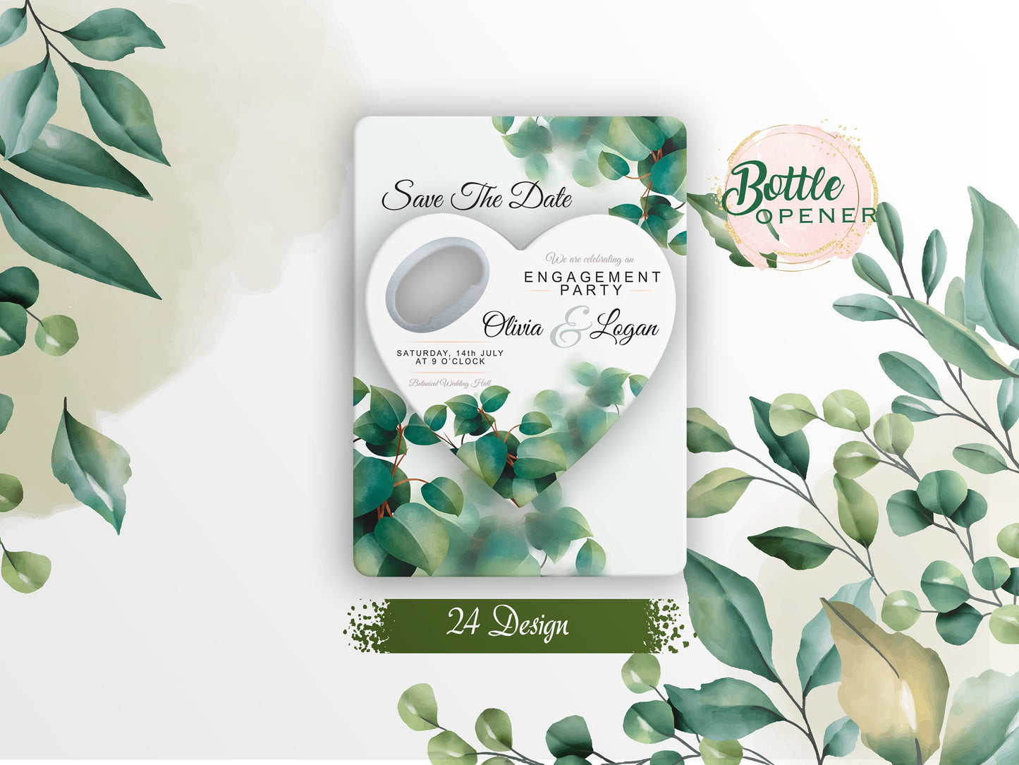 Personalized Heart Magnet Bottle Opener: Wedding Favor Keepsake - Image 1