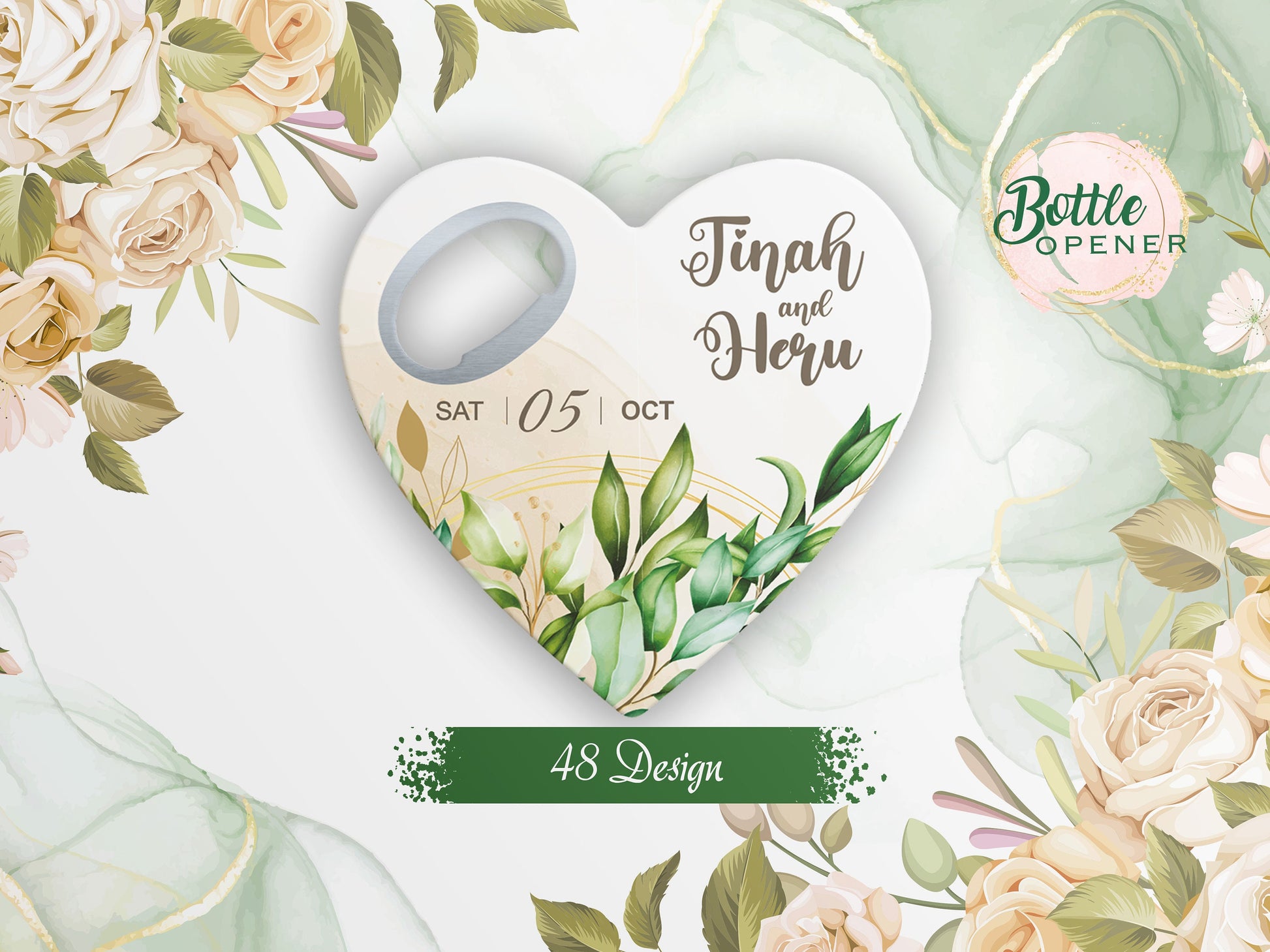 Heart Wedding Favor Magnet Opener, Bulk Party Gift - Image 1