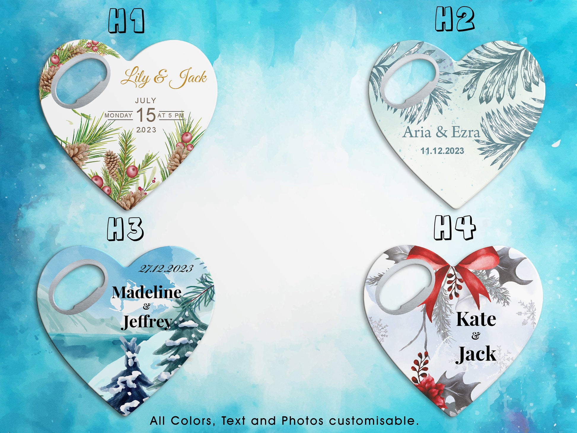 Heart Wedding Favor: Custom Save The Date Bottle Opener Magnet - Image 2