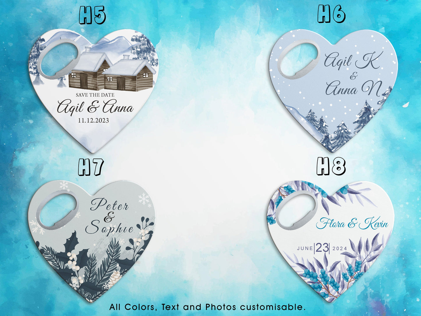 Heart Wedding Favor: Custom Save The Date Bottle Opener Magnet - Image 3