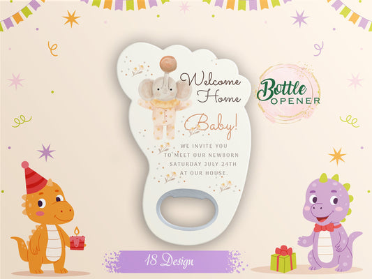 Foot Shaped Magnet Bottle Opener: Baby Shower Favors - Image 1