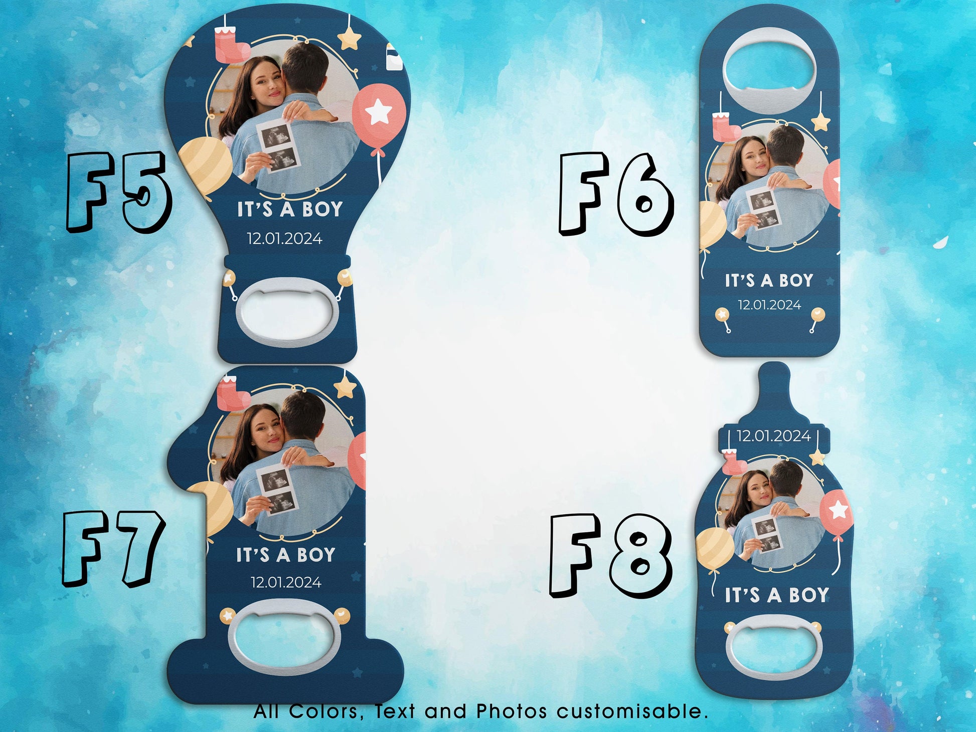 Photo Baby Shower Bottle Opener Magnet: Hot Air Balloon Favor - Image 3