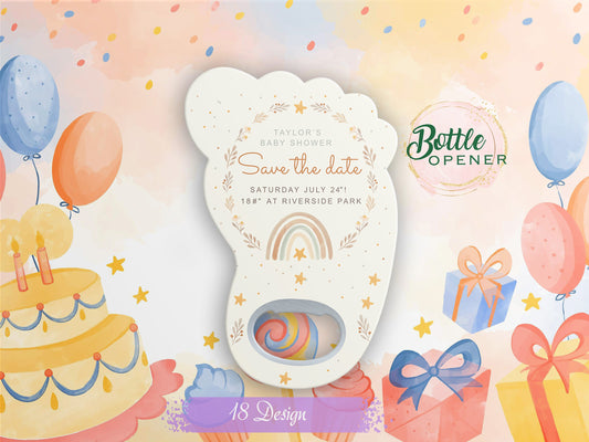 Custom Foot Magnet Bottle Opener: Baby Shower Favor - Image 1