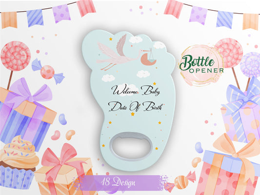 Foot Shaped Magnet Bottle Opener: Personalized Baby Shower Favor - Image 1