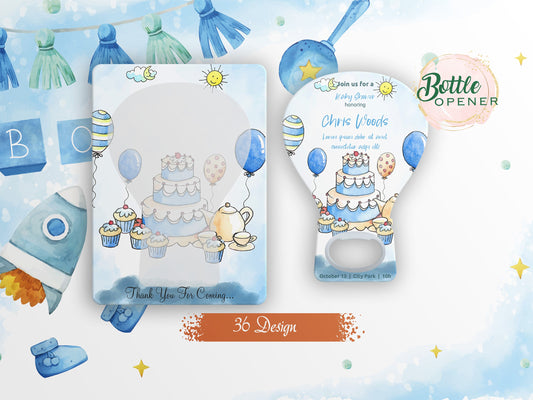 Personalized Baby Shower Bottle Opener Magnet Favors - Image 1