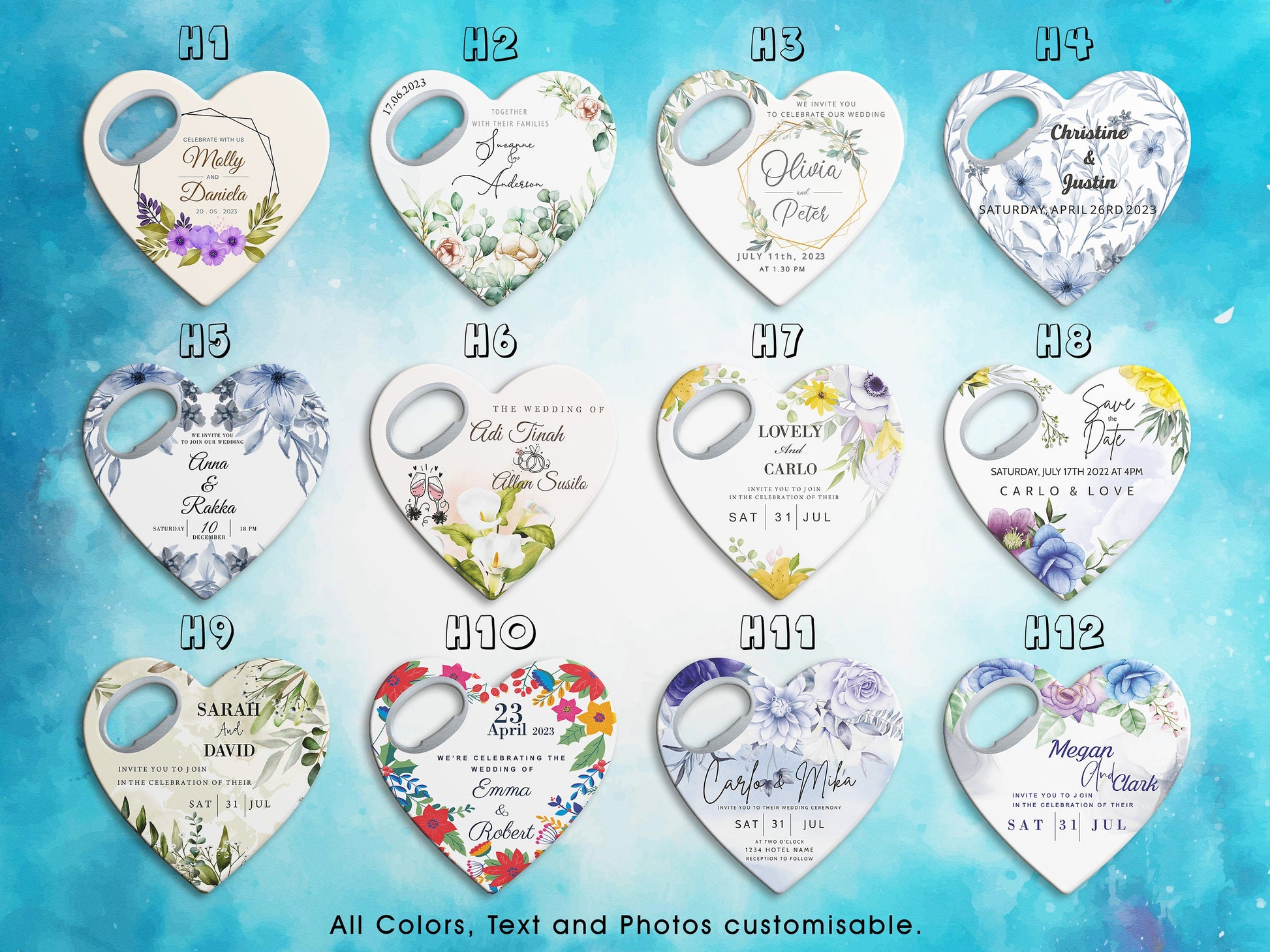Heart Wedding Favor: Bottle Opener Magnet, Bulk Thank You Gift - Image 2