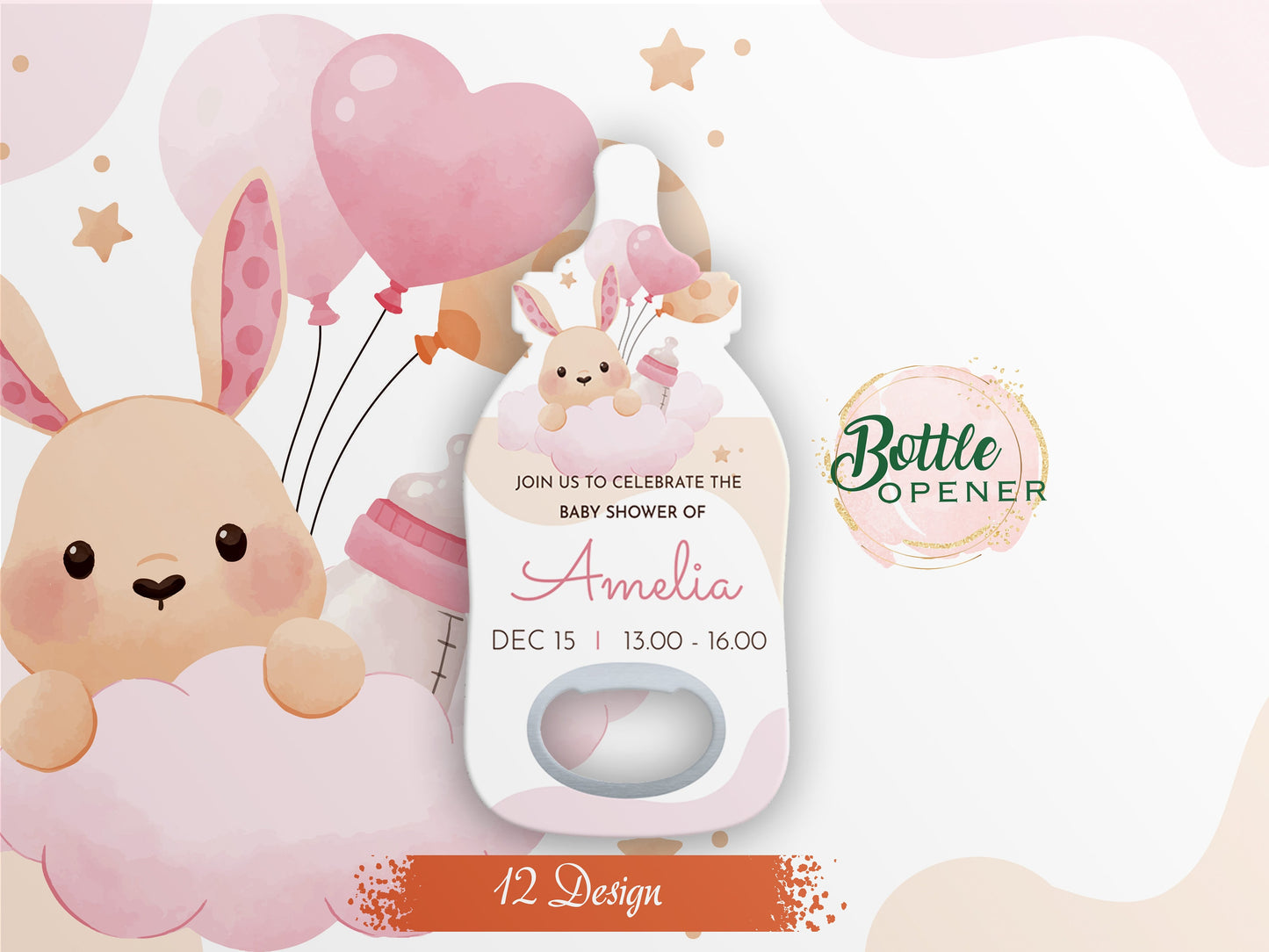 Personalized Baby Shower Magnet Bottle Opener Favors - Image 1
