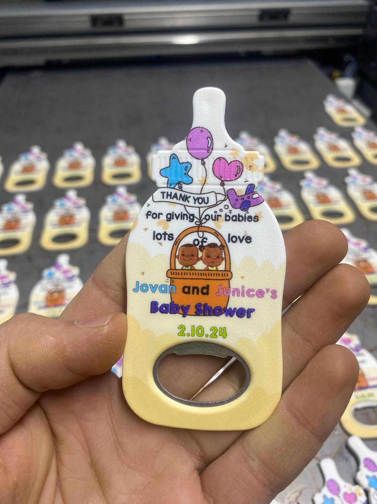 Personalized Baby Shower Magnet Bottle Opener Favors - Image 4