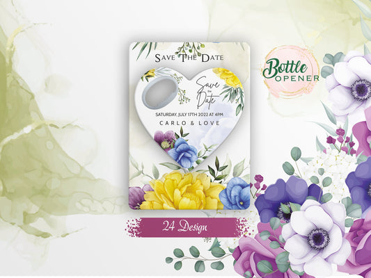 100 Pcs Heart Wedding Favors: Magnetic Bottle Opener - Image 1