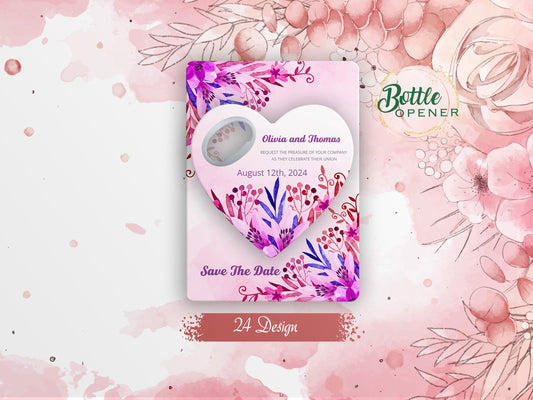 Personalized Heart Magnet Bottle Opener: Custom Wedding Favor - Image 1