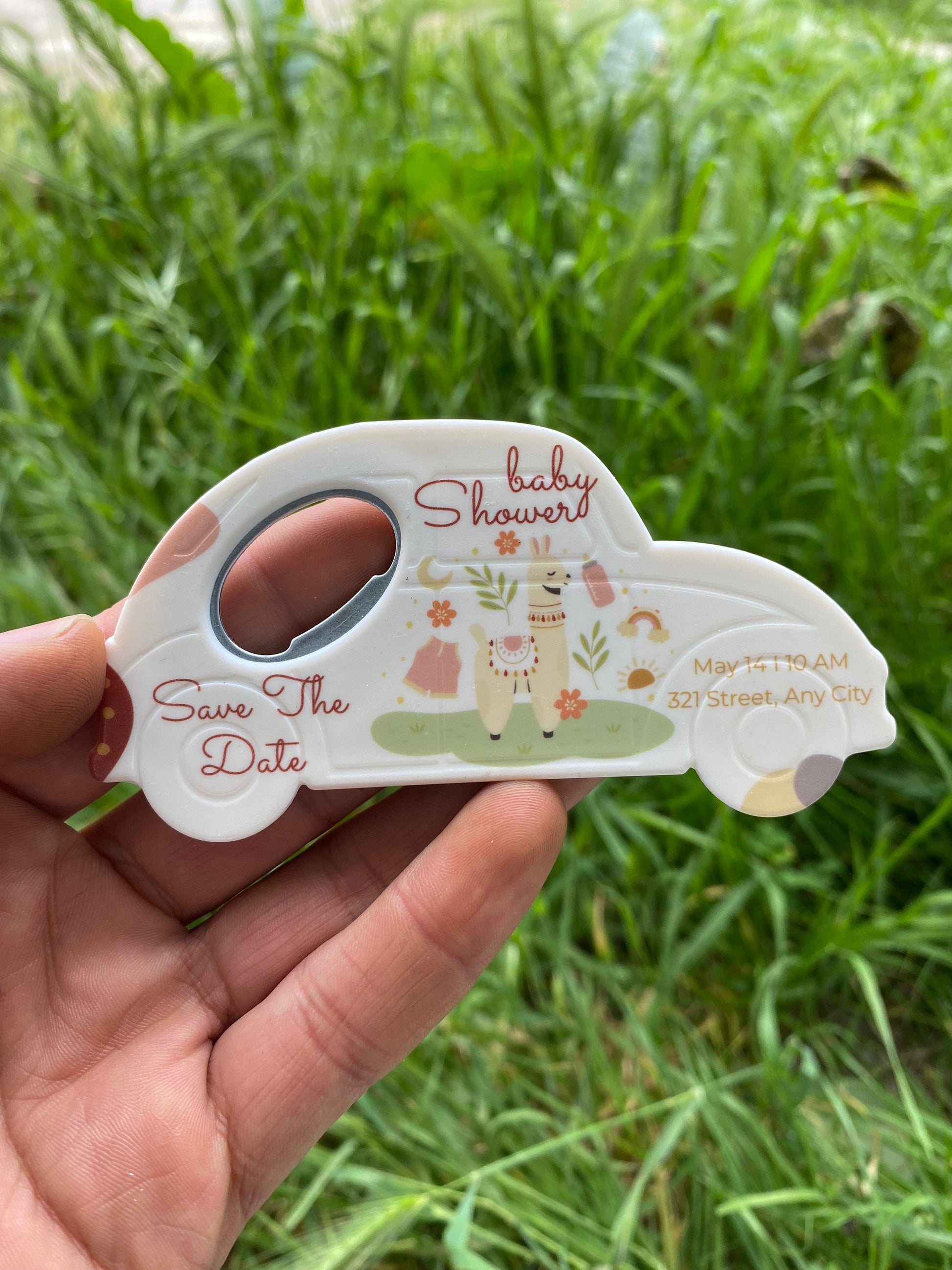 Personalized Car Magnet Bottle Opener: Baby Shower Favors - Image 2