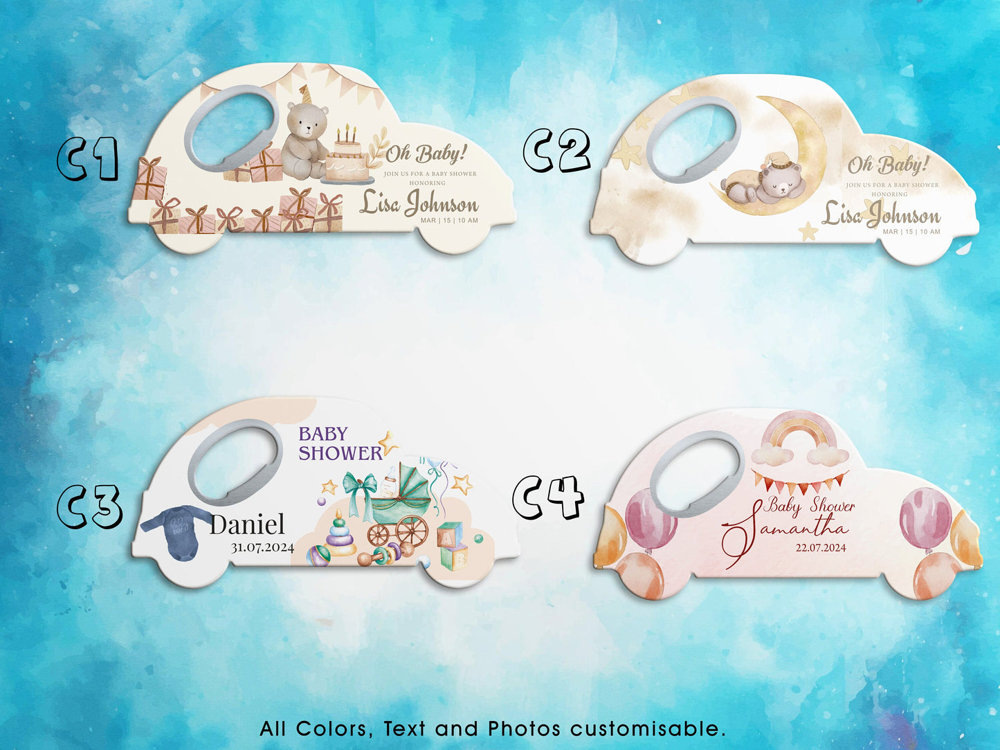 Personalized Car Magnet Bottle Opener: Baby Shower Favors - Image 4