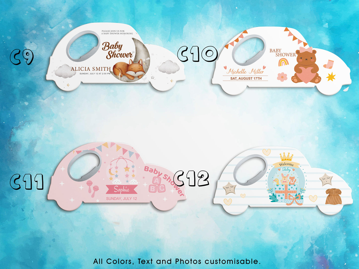 Personalized Car Magnet Bottle Opener: Baby Shower Favors - Image 6