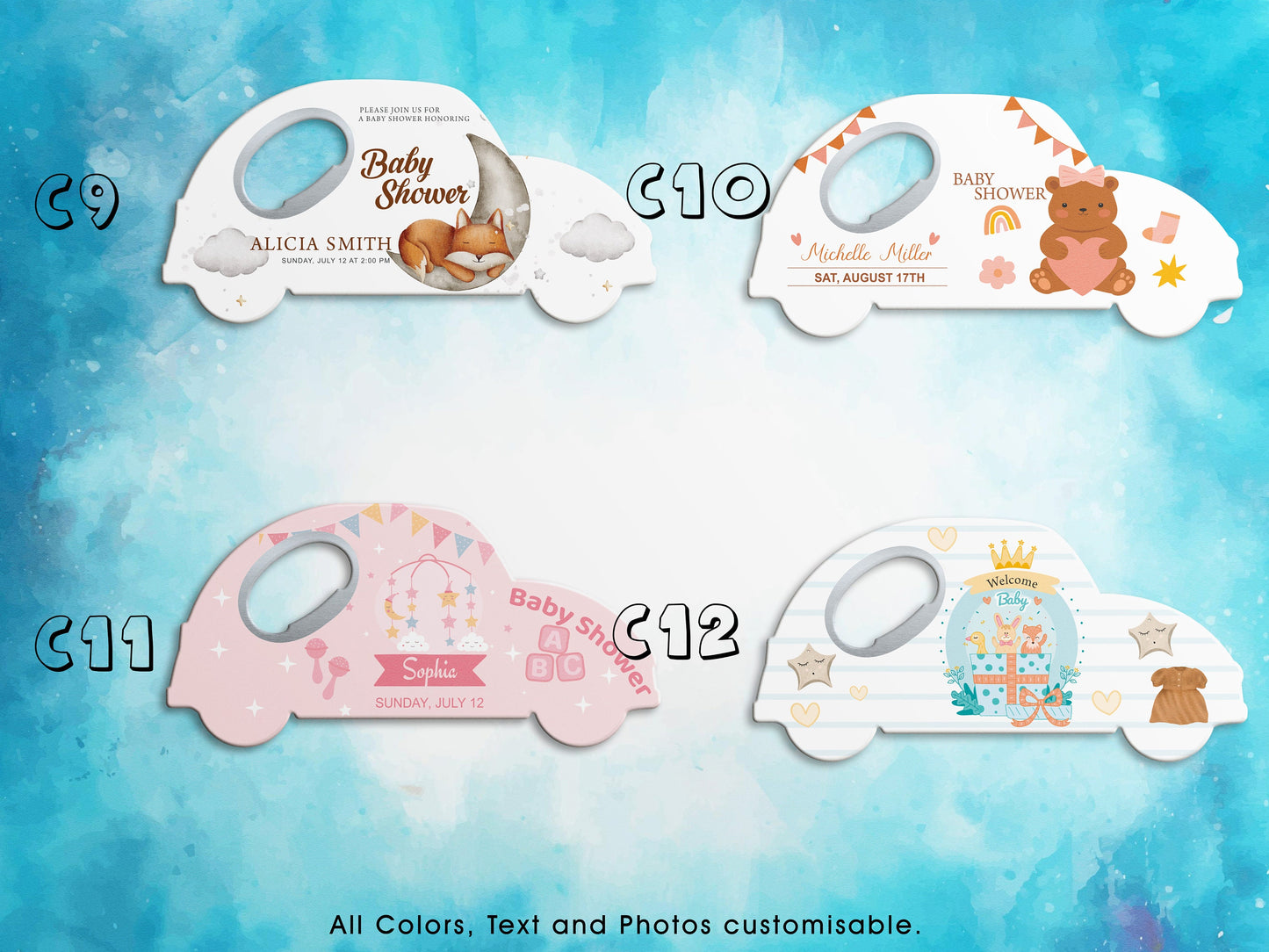Car Shape Baby Shower Magnet Bottle Opener: Personalized Favors - Image 6