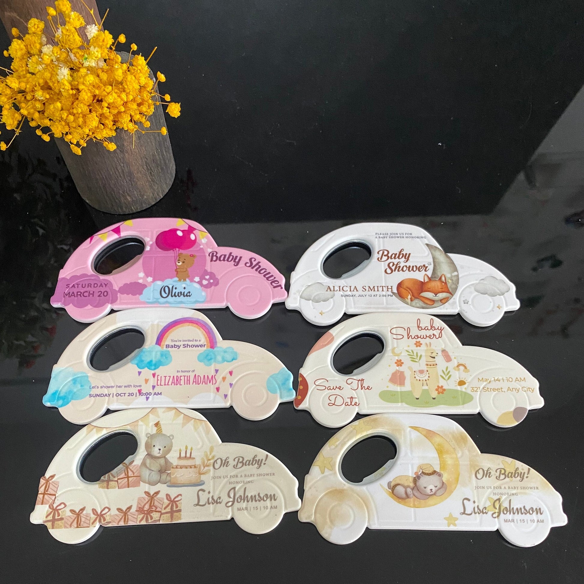 Personalized Car Magnet Bottle Opener: Baby Shower Favors - Image 3