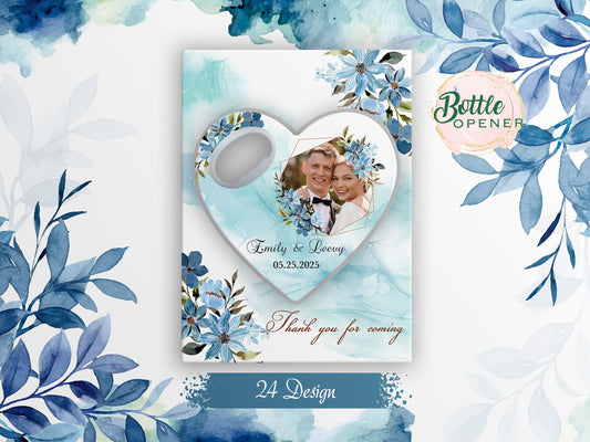 Custom Heart Bottle Opener Magnet: Wedding Favors for Guests - Image 1