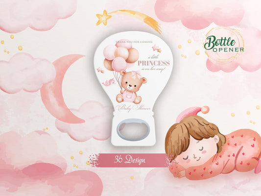 Balloon Baby Shower Bottle Opener Favors: Princess Design - Image 1
