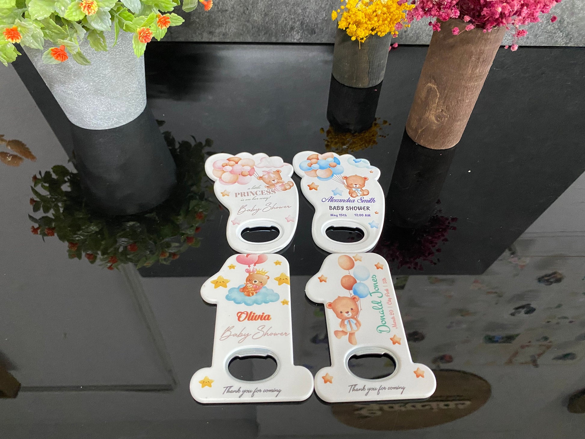 Personalized Footprint Magnet Bottle Opener: Baby Shower Favors - Image 3