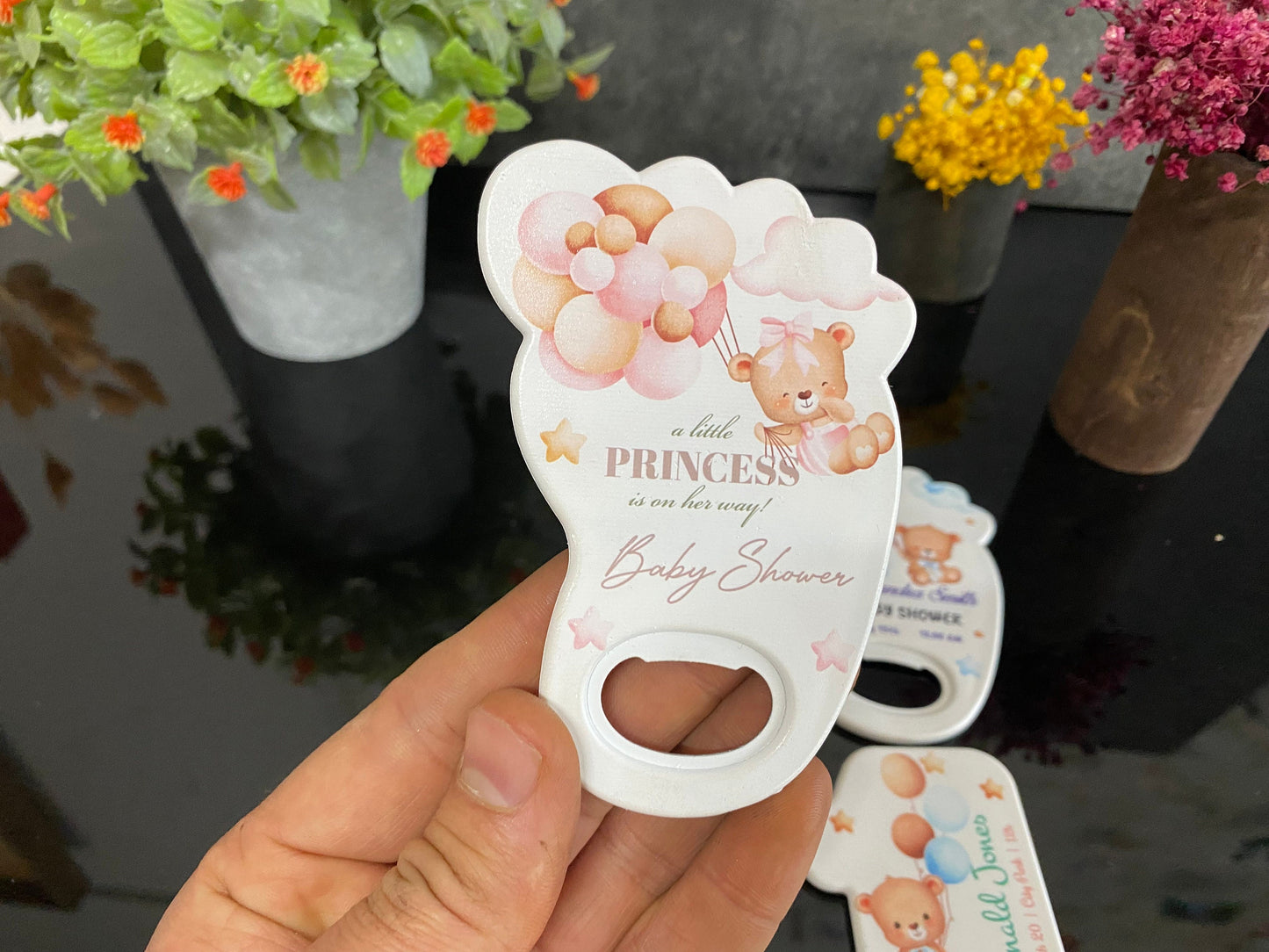 Personalized Footprint Magnet Bottle Opener: Baby Shower Favors - Image 2
