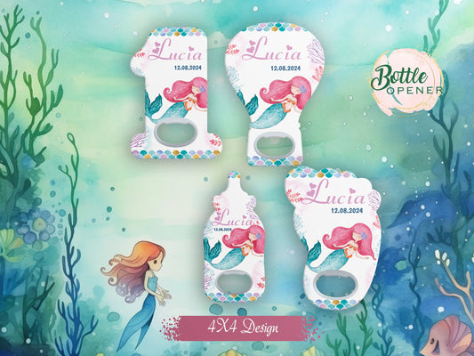 Mermaid Baby Shower Favor: Foot Shape Bottle Opener Magnet - Image 1