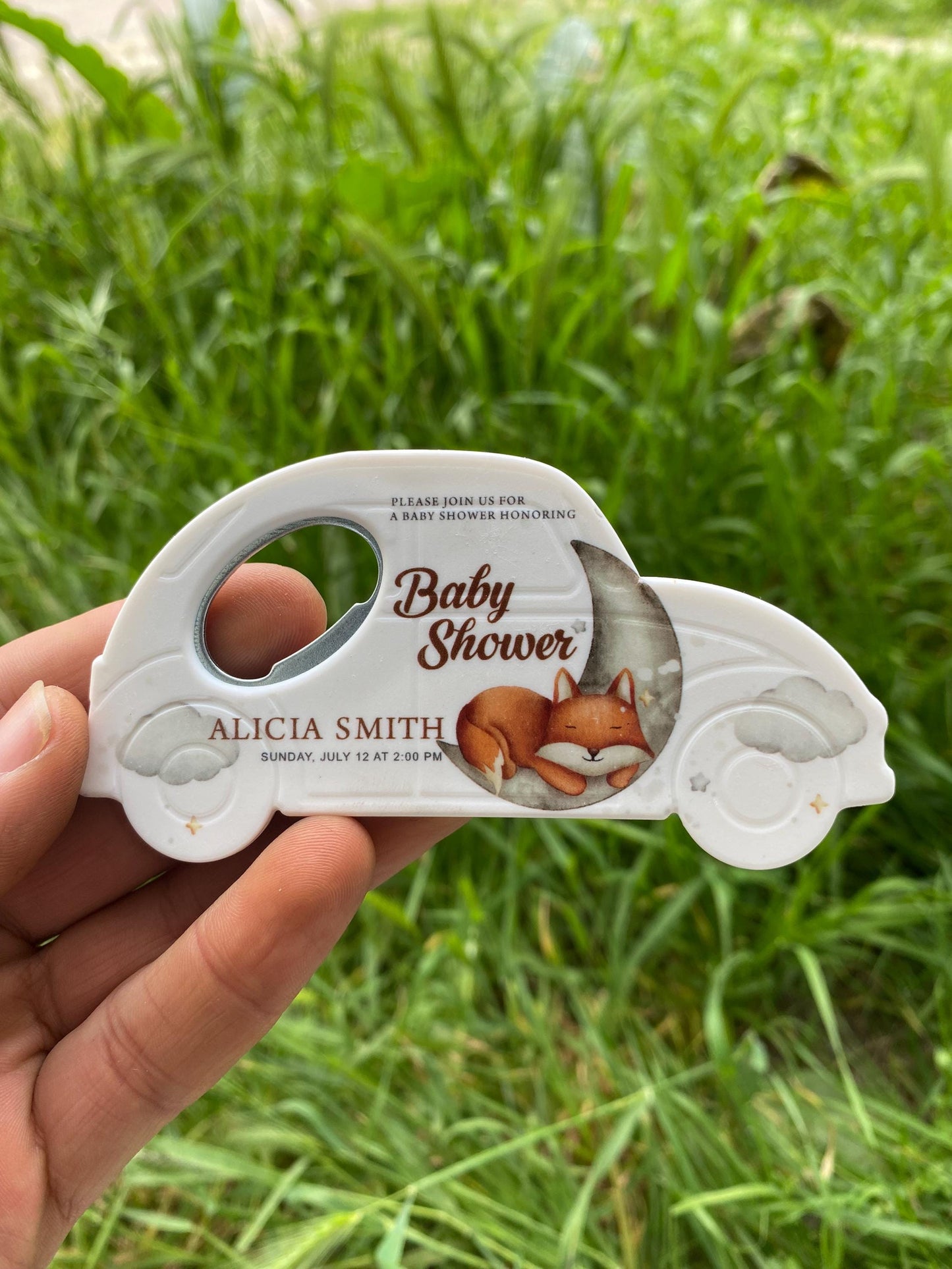 Car Shape Baby Shower Magnet Bottle Opener: Personalized Favors - Image 2