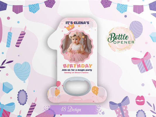 Personalized Bottle Opener Magnet Favors: Baptism, Christening, Baby Shower - Image 1