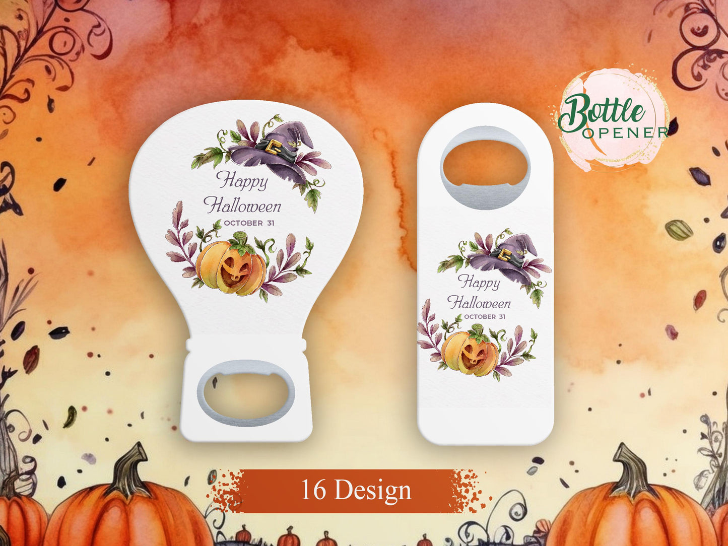 Haunted House Pumpkin Magnet Bottle Opener: Halloween Party Favor - Image 1