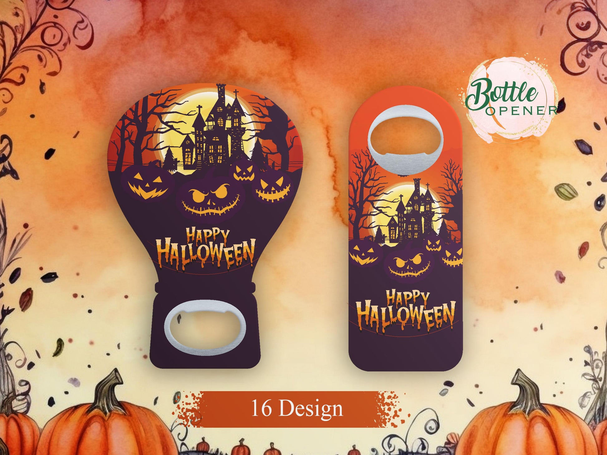 Haunted House Pumpkin Magnet Bottle Opener: Halloween Party Favor - Image 2