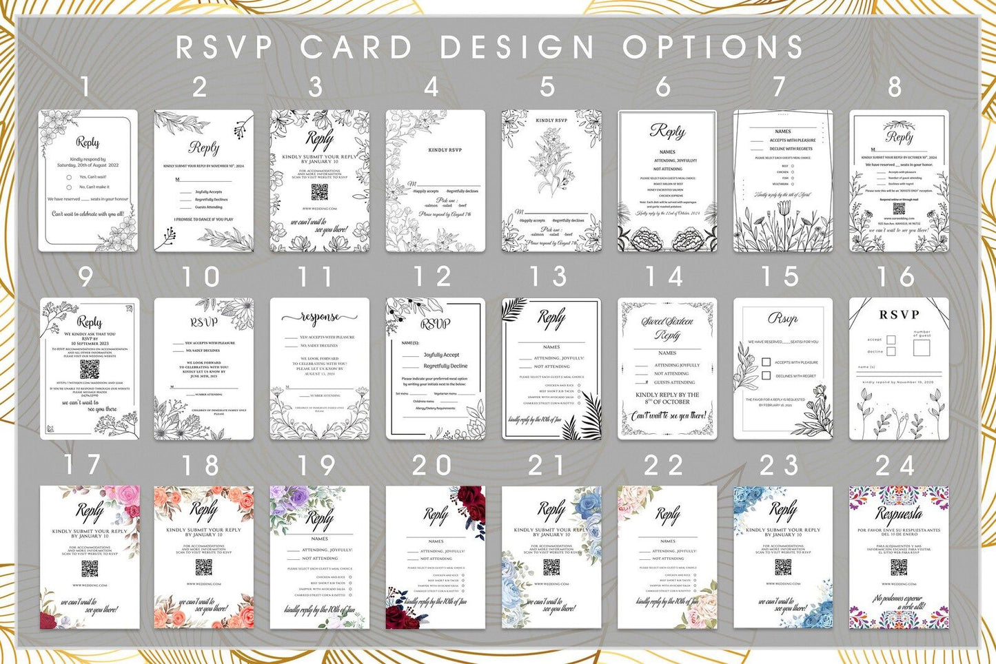 Elegant Minimalist Frame Wedding Invitation Suite